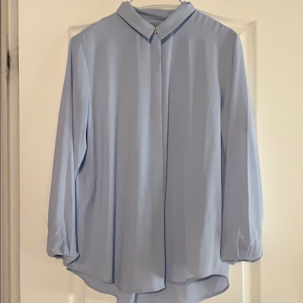 Light blue loose button down shirt